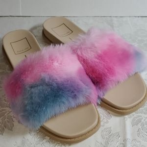 Dolce Vita "Gwynn" Faux Fur Slides, 7 & 8